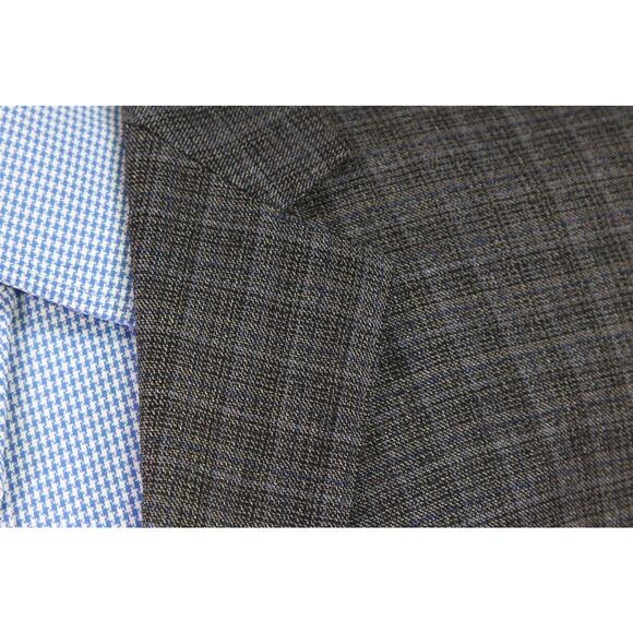 Hugo Boss The James4 Brown Black Blue Woven Check Wool Sportcoat Blazer 40R - Picture 5 of 10